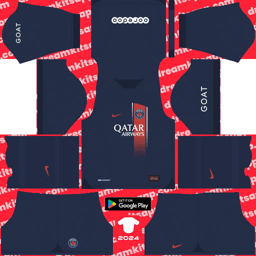 Kit Paris Saint-Germain / Ligue 1 2023-2024 Dream League Soccer