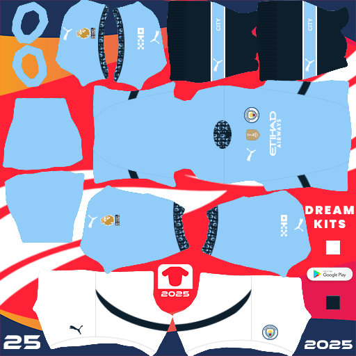 Manchester City Kit Premier League 2024 2025 DLS 2025 DREAM KITS