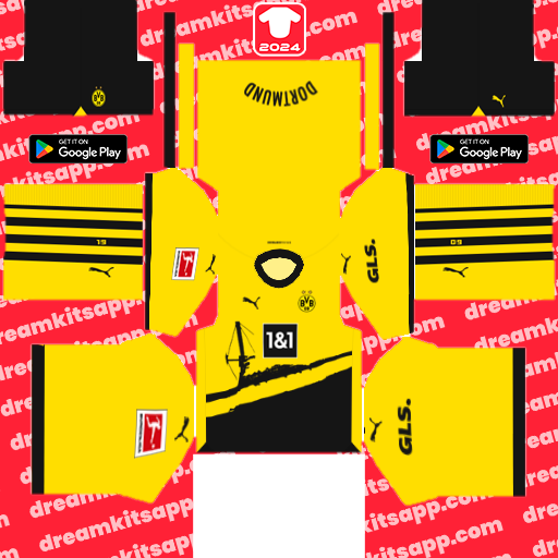 Kit Borussia Dortmund / Bundesliga 2023-2024 Dream League Soccer