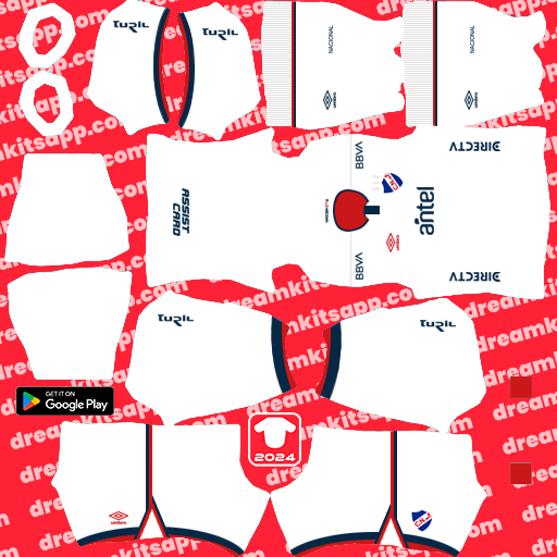 Kit Club Nacional / Liga Uruguaya 2024 Dream League Soccer