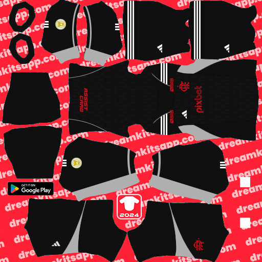 GK Away Kit Flamengo / Brasileirão 2024 Dream League Soccer