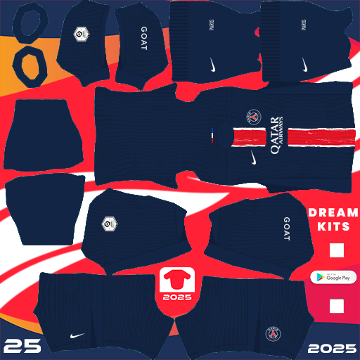 Kit Paris Saint-Germain / Ligue 1 2024-2025 Dream League Soccer