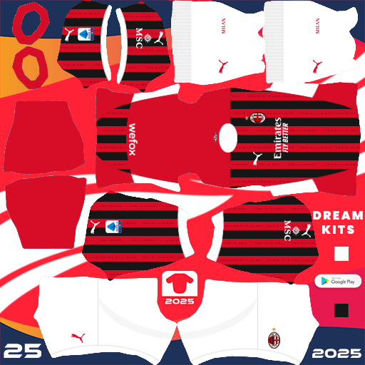 Kit AC Milán / Serie A 2024-2025 Dream League Soccer