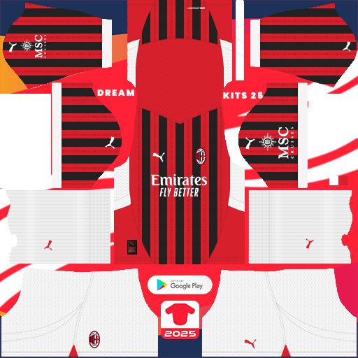 Kit AC Milán / Serie A 2024-2025 Dream League Soccer