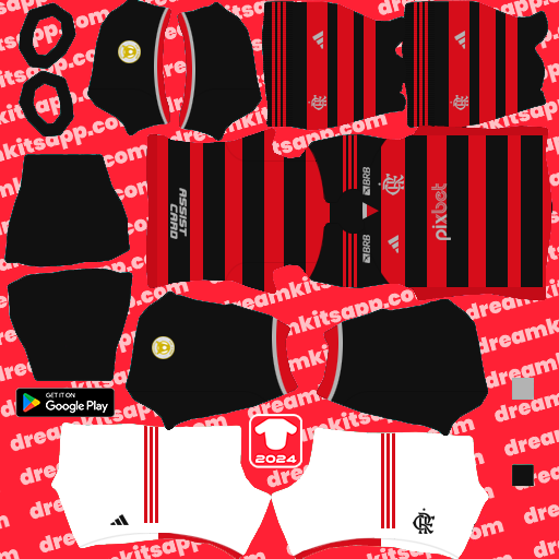 Home Kit Flamengo / Brasileirão 2024 Dream League Soccer