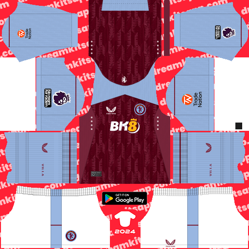 Kit Aston Villa / Premier League 2023-2024 Dream League Soccer