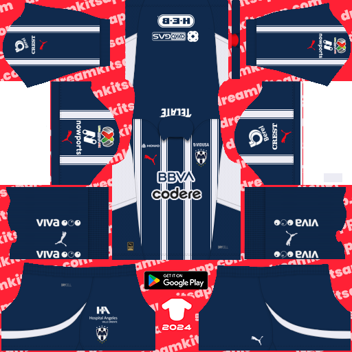 Kit Monterrey / Liga MX 2024-2025 Dream League Soccer